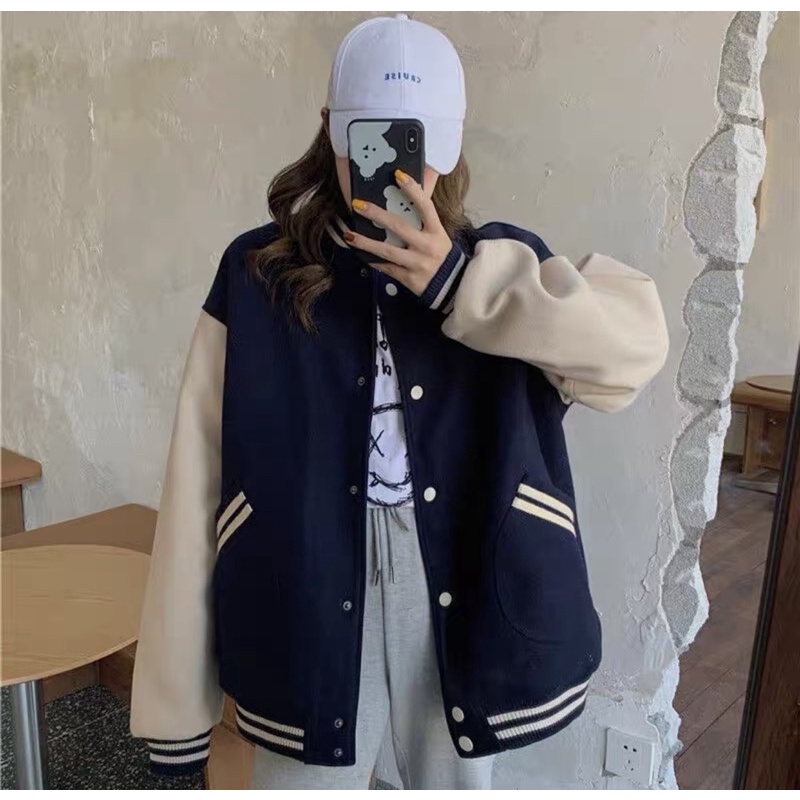 BST ÁO KHOÁC UNISEX ULZZANG HỌC SINH BOMBER FORM RỘNG