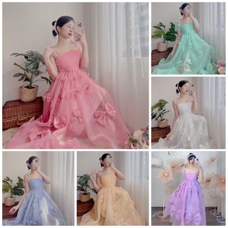 Váy Vintage Siêu Nơ Nhiều Màu
