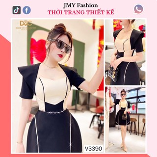 V3390 Váy đen cổ tim đầm thiết kế dự tiệc [DVC&ACC] váy đen dáng A ngắn nữ tính sang chảnh