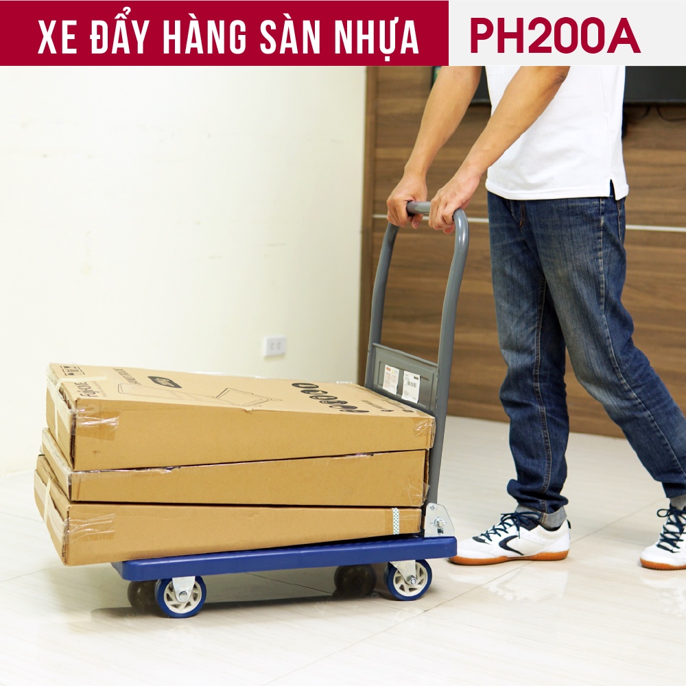 Xe đẩy hàng sàn nhựa FUJIHOME PH200A, tải trọng 150kg - Công nghệ Nhật Bản, xuất xứ chính hãng - Bảo hành 12 tháng