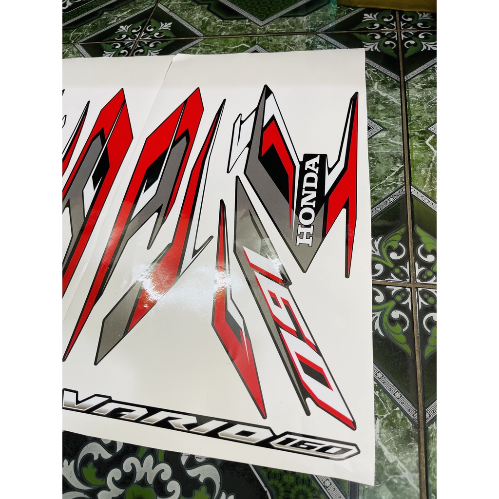 Tem rời Vario 160 - mẫu mới 2023 chỉ đỏ trắng cho xe đen