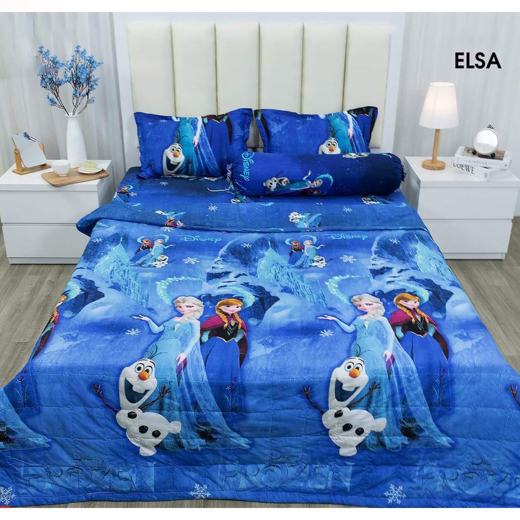 Bộ 5 Món Chăn Ga Gối Công Chúa Elsa luôn được các bé gái yêu thích