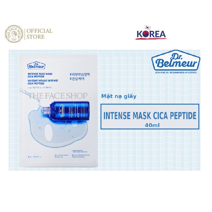 Mặt Nạ Dưỡng Da TheFaceShop Dr.Belmeur Intense Mask Cica Peptide 40ml