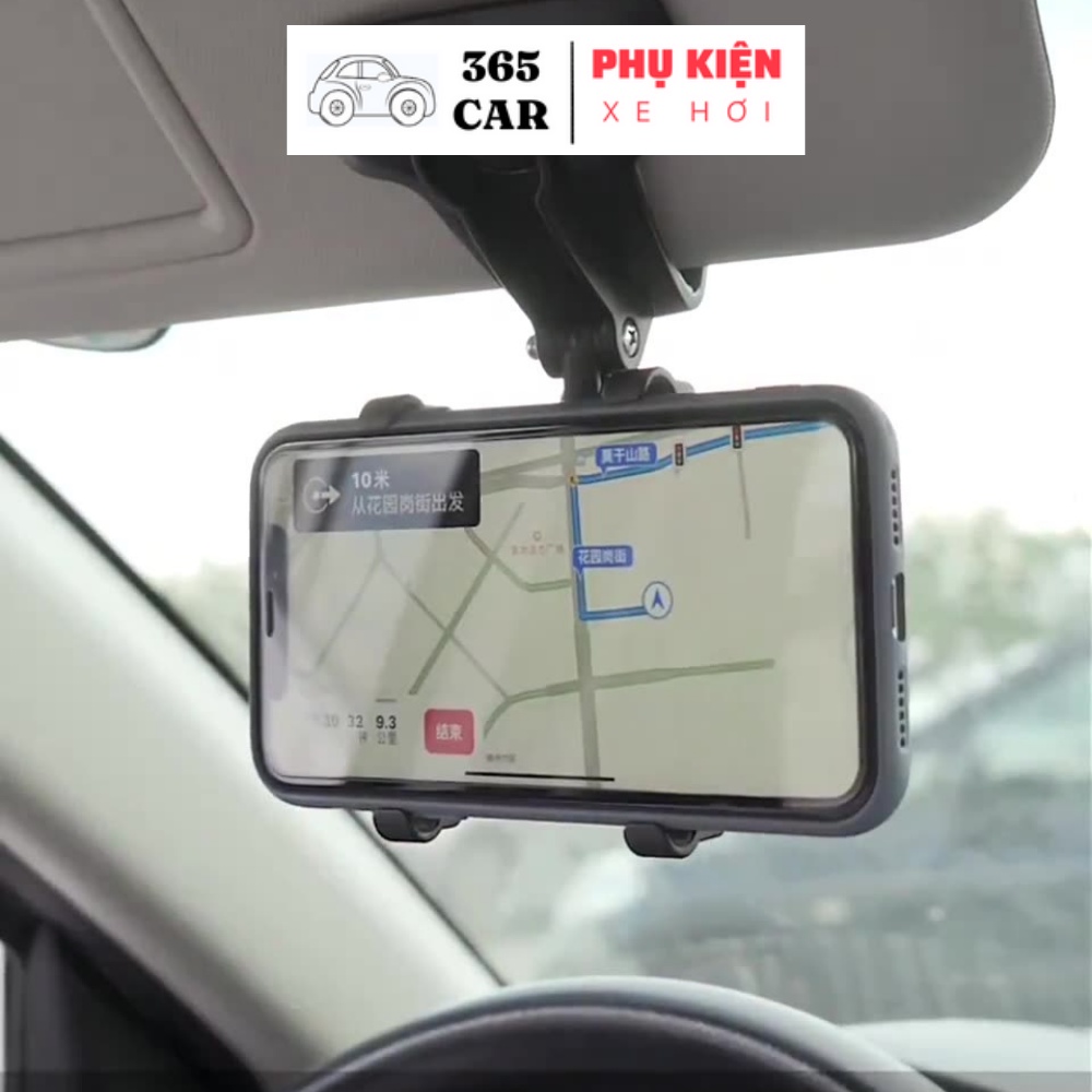 Giá đỡ điện thoại trên ô tô, kẹp điện thoại ô tô gắn trên bảng điều khiển - gương chiếu hậu - kẹp che nắng xoay 360 độ | BigBuy360 - bigbuy360.vn