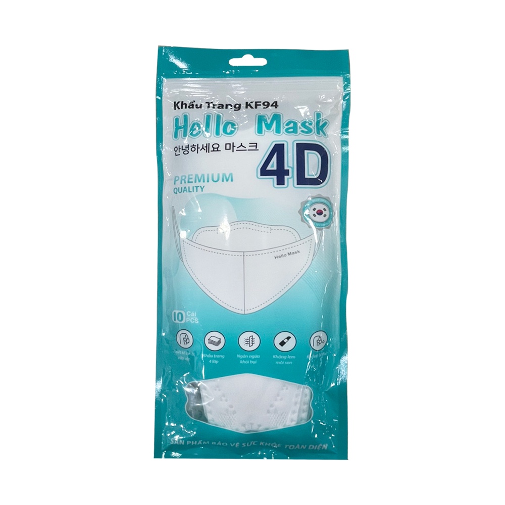 Khẩu trang Hello mask KF94 4 lớp (gói 10c)