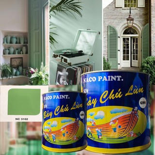Sơn dầu sơn cửa sắt sơn gỗ sơn hàng rào màu Xanh bơ 800ml
