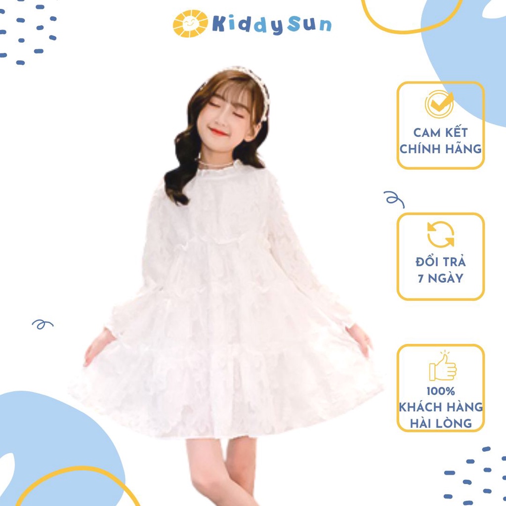 Váy bé gái Kiddy Sun công chúa lụa mềm cao cấp thời thượng an toàn dành cho bé gái từ 2,3,4,5,6,7,8,9,10,11,12 tuổi[V71]