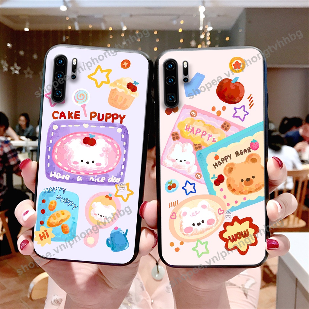 Ốp lưng Huawei P30 / P30 Pro GẤU DÂU chi bi hoạt hình cute siêu rẻ
