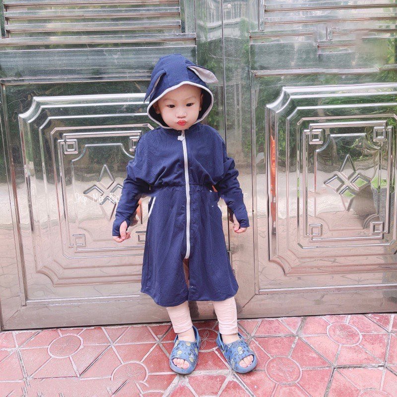 Aó nắng tai thỏ siêu yêu chất thông hơi kim cương vải thơm siêu yêu cho bé