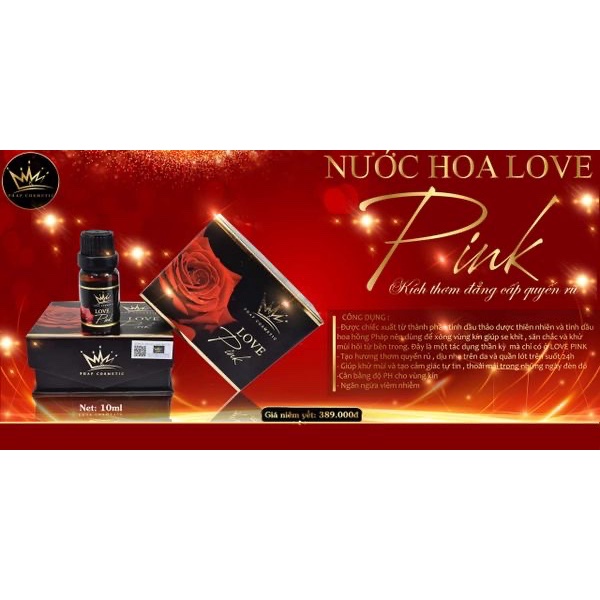 Nước Hoa Vùng Kín Love Pink Chính Hãng 100%