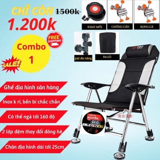 Ghế địa hình săn hàng câu cá , ghế câu cá địa hình inox êm ái, ghế địa hình câu đài full pat