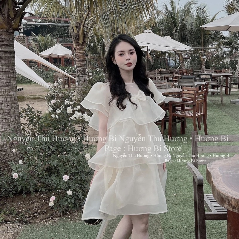 Váy Babydoll Tơ Tầng NƠ Ngực Tiểu Thư Siêu Xinh Hàng 2 Lớp | BigBuy360 - bigbuy360.vn