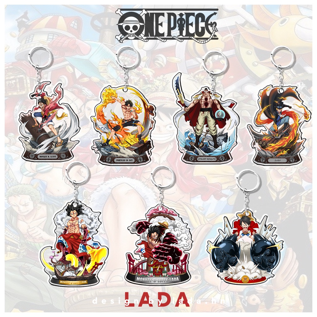 Móc khóa acrylic anime One Piece Đảo Hải Tặc, móc khóa chibi hoạt hình phụ kiện quà tặng độc đáo
