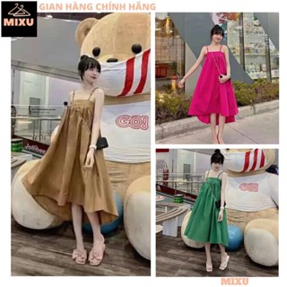 Đầm 2 dây babydoll 4 mầu V11 vạt dài váy maxi đi biển kiểu dáng hàn quốc ulzzang tiểu thư dễ thương ulzzang - MIXU