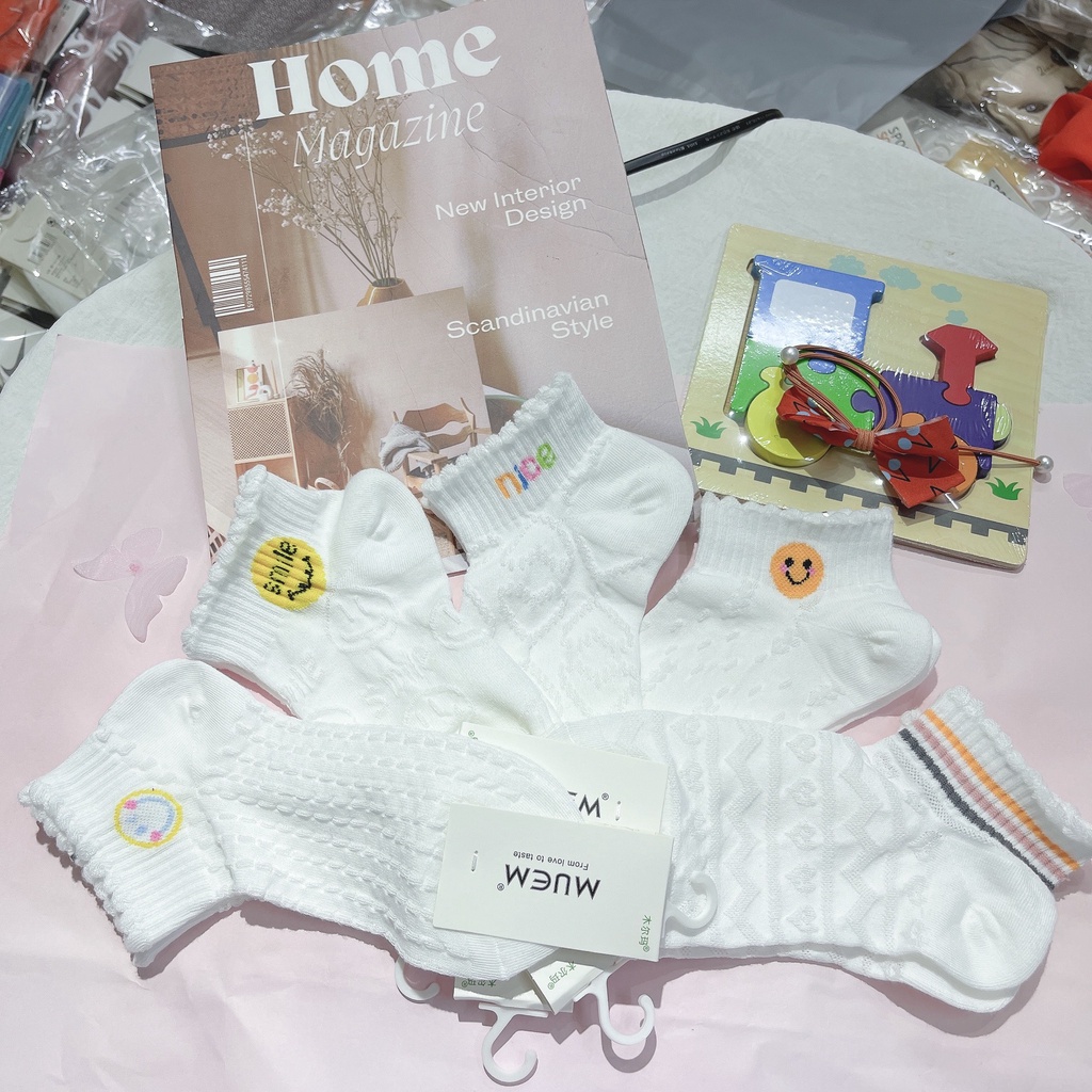 Set 5 đôi tất trắng bèo nhún Hàn Quốc_M29