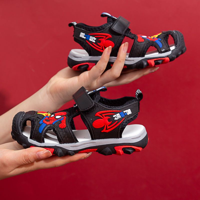 Giày Xăng Đan Đi Biển In Hoạt Hình Người Nhện Thời Trang Mùa Hè Cho Bé Trai