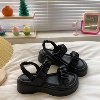 (CÓ SẴN) Sandals quai nhún bèo tiểu thư