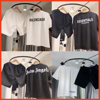 Bộ thể thao nam nữ mùa hè mặc đi chơi bộ vải cotton kèm quần short đủ size thoáng mát - Bộ essentials nam nữ sabistores1