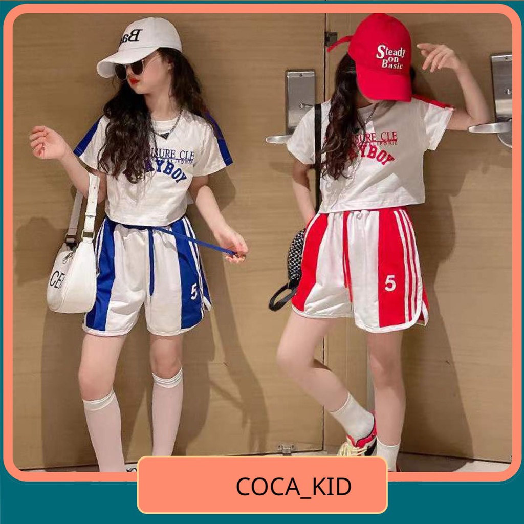 Set bộ quần áo mùa hè cho bé gái"PLAY BOY" 18-48kg.Thiết kế form dáng thể thao,chất vải thoáng mát,thấm hút mồ hôi.BG28