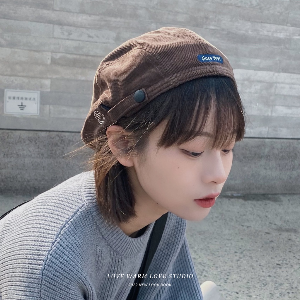 Mũ Beret Nhung Phong Cách Hàn Quốc Cổ Điển Hợp Thời Trang Mới