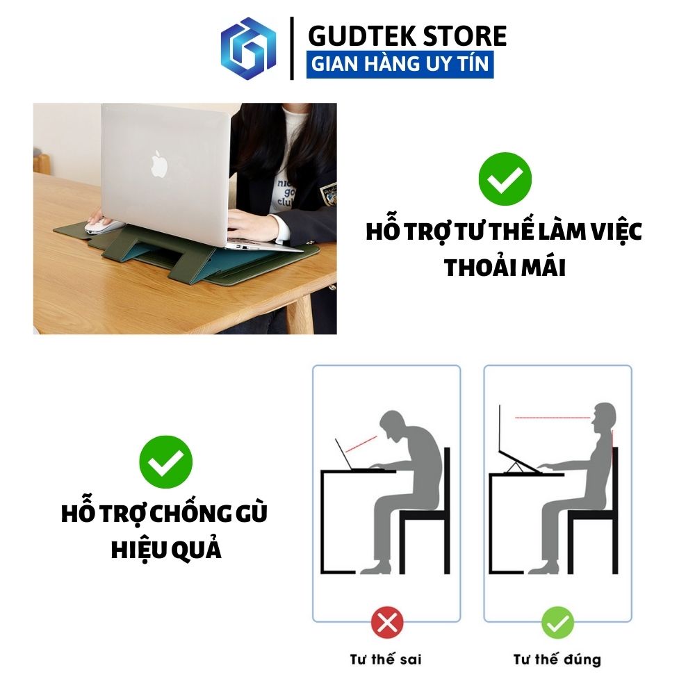 Bao Da Macbook Đa Năng, Bao Da Laptop Kiêm Giá Đỡ, Lót Chuột