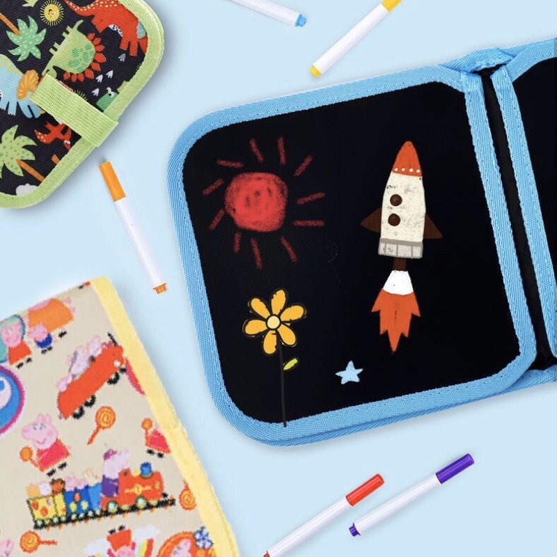 Sách Vẽ Hình Cho Bé, Xoá Được 16 Trang, 12 Bút Màu Nước Cho bé