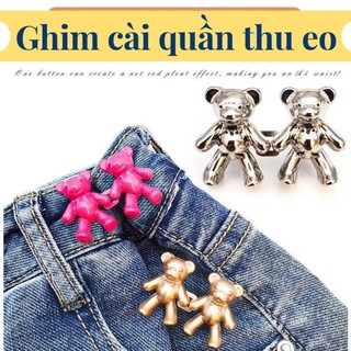 Ghim cài quần thu eo, ghim cài hình gấu xinh xắn dễ thương