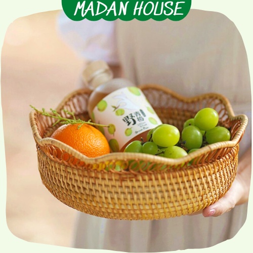Bát Mây Đựng Hoa Quả, Rổ Mây Đựng Bánh Chụp Hình Size 21-24-27cm - MADAN