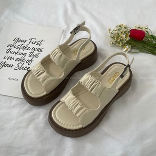 Giày Sandal/ Xăng đan Pongshoes quai nhún đế cao- FULL BOX- Mã 1539