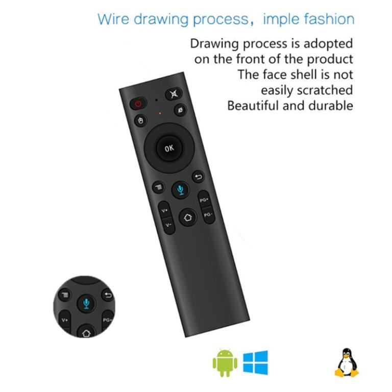 Remote voice và Chuột bay không dây điều khiển từ xa  tương thích với TV, điều khiển Android Box 2.4G Q5