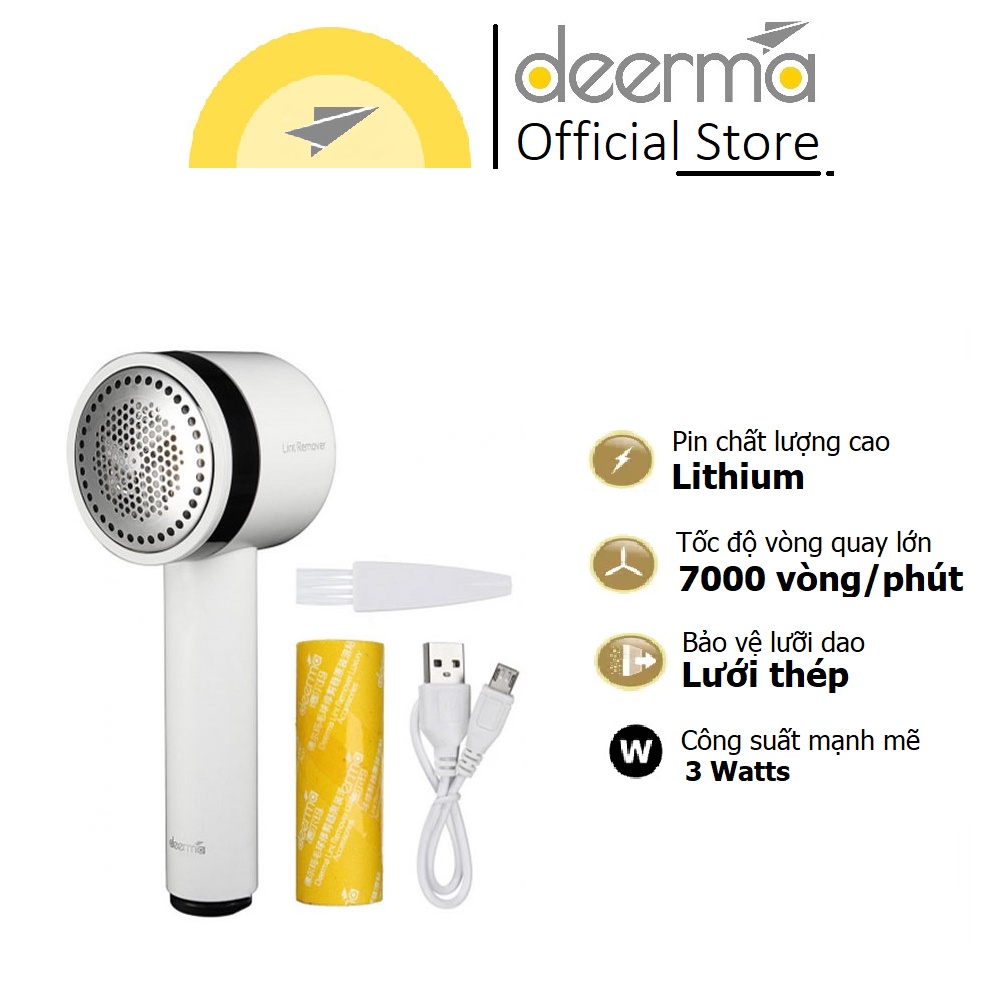 Máy cắt lông xù quần áo Deerma MQ811Y - Hàng Chính hãng