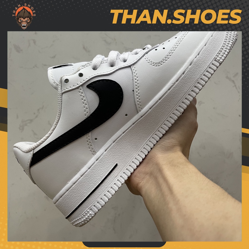 Giày Air Force 1 Low White Black, AF1 Trắng Đen - Than.Shoes