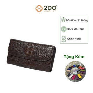 Ví Nữ Gấp 3 Da Cá Sấu 2DO LEATHER Da V10 Kích Thước (19*10*2.5) Quà Tặng Cho Người Thân, Sang Trọng, Chính Hãng