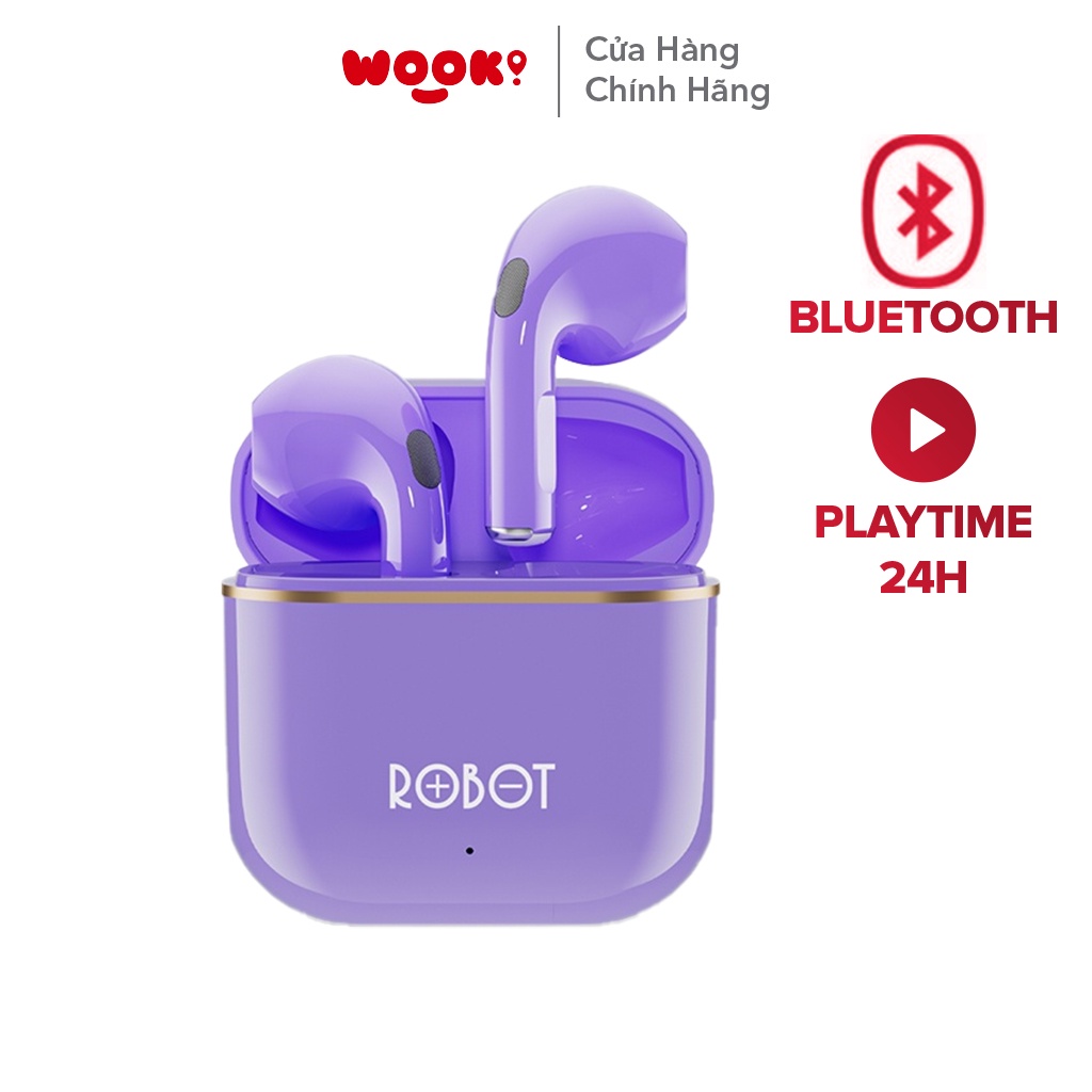 Tai Nghe Bluetooth 5.3 ROBOT Airbuds T50S Semi InEar Kháng Nước IPX4 Âm Thanh Rõ Nét