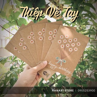 Thiệp Vẽ Tay Chì Màu 2023 [HANART STORE] Thiệp Handmade, Thiệp Viết Tay Độc Lạ