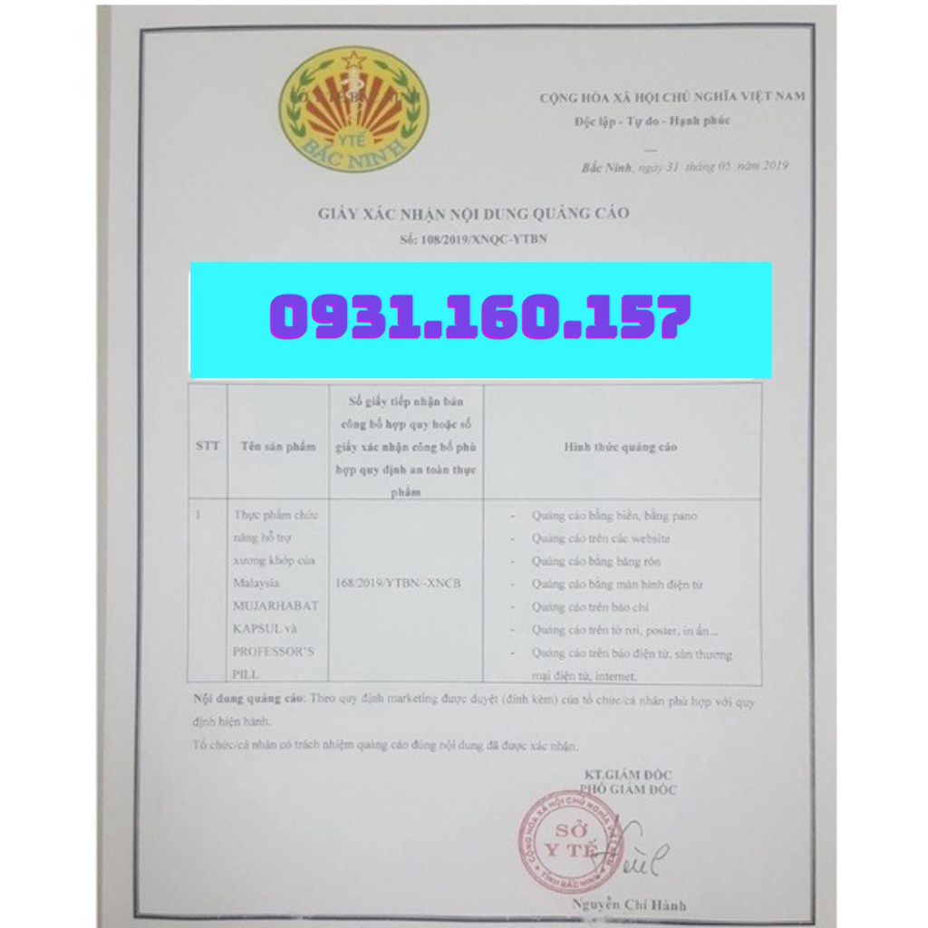 Viên Khớp Malaysia hộp 20 ống