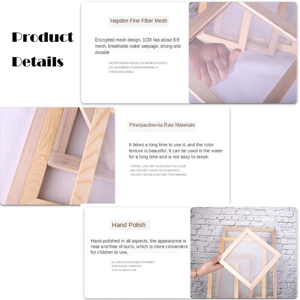 Khung giấy Cuticate làm đồ thủ công bằng gỗ kích thước 15x18CM