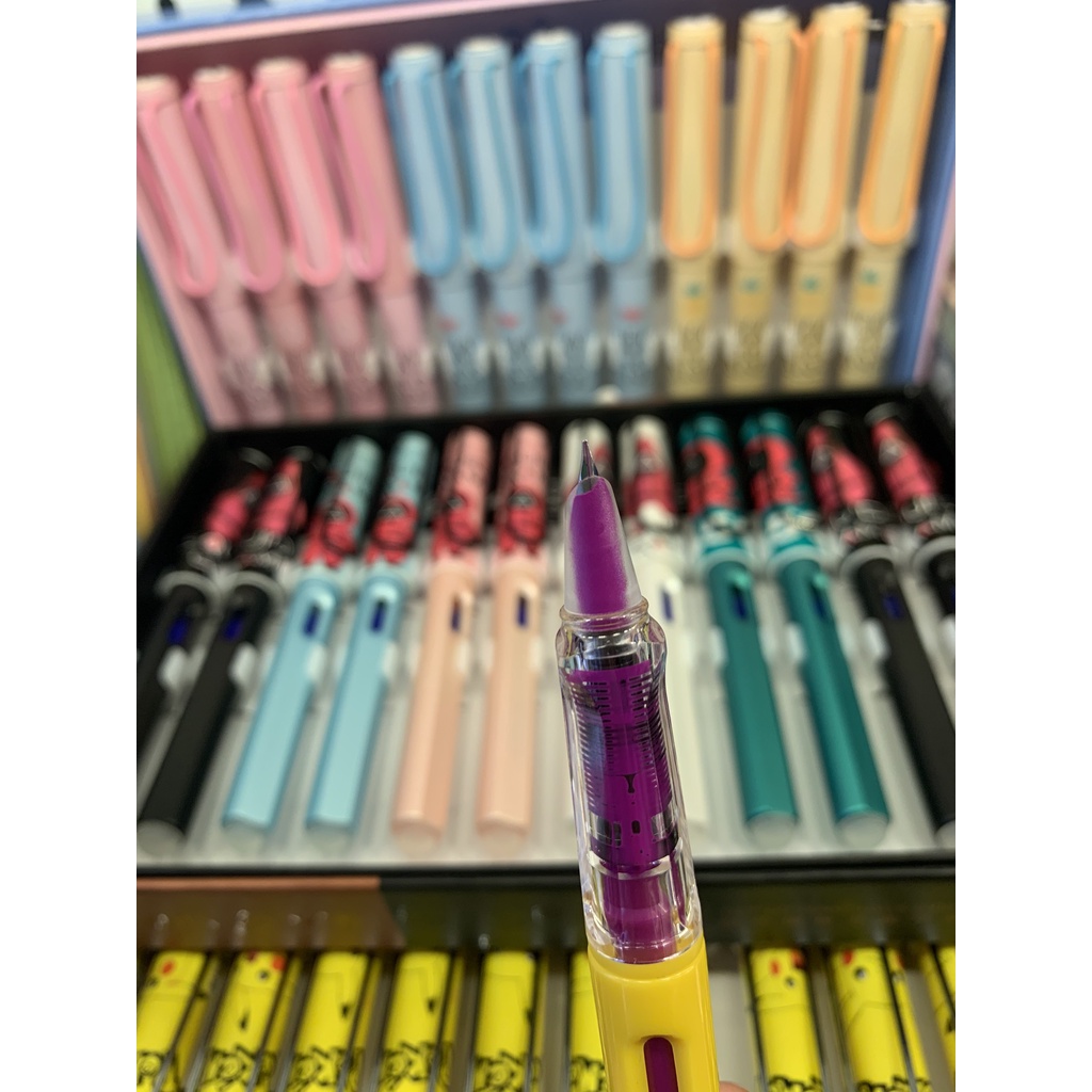 Bút máy kim tinh viết chữ đẹp,bút mực tẩy được, hình dễ thương cho bé
