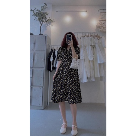 váy hoa cổ pizama