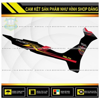 TEM RỜI WAVE BLADE 110 CHẾ MẪU RELAX PHỐI ĐỎ DÁN XE ĐEN