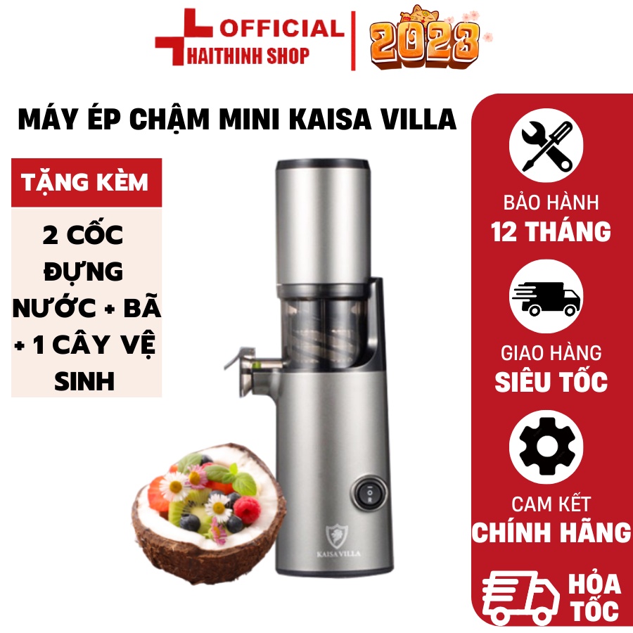 Máy ép chậm mini KAISA VILLA, máy ép chậm trái cây rau củ quả công nghệ mới an toàn sức khỏe