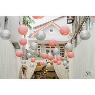 Đèn Lồng Giấy Màu Gold size 20-30cm