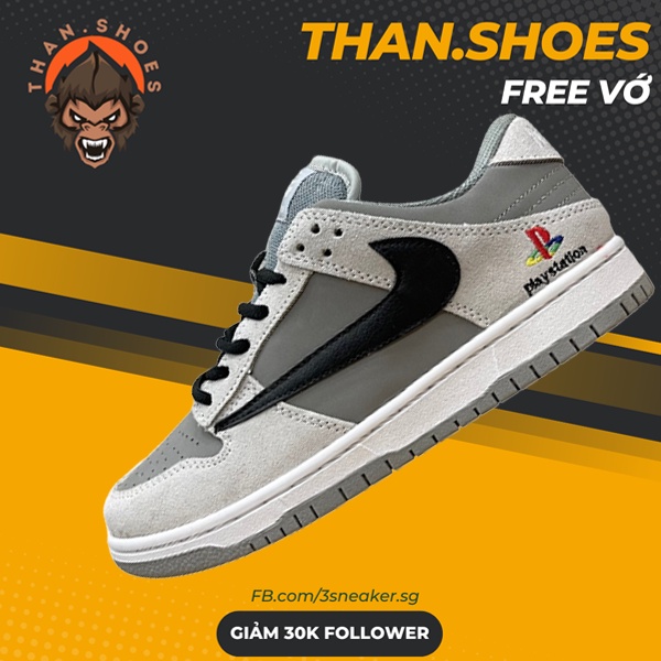 Giày SB Dunk Low Xám Móc Ngược, SB Xám Móc Ngược - Than.Shoes
