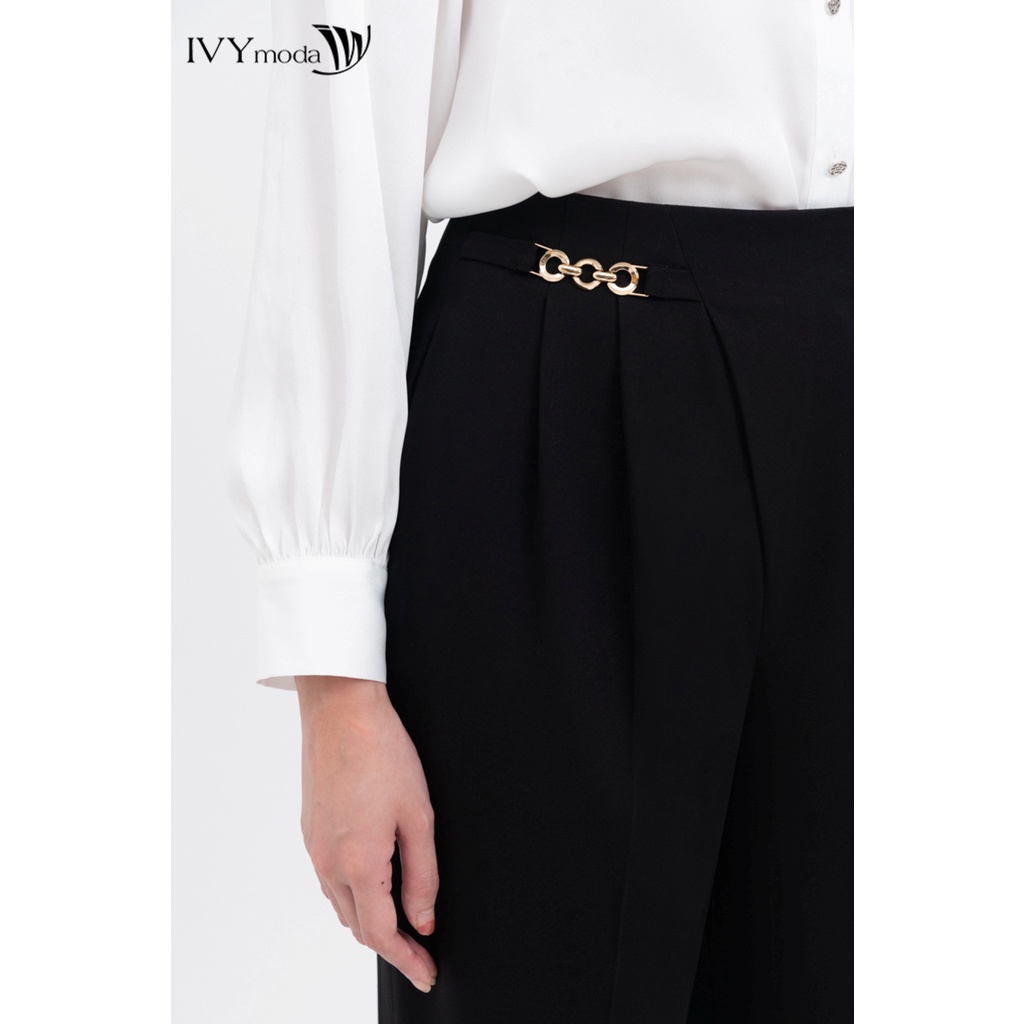 Quần baggy nữ phối phụ kiện IVY moda MS 22M8252