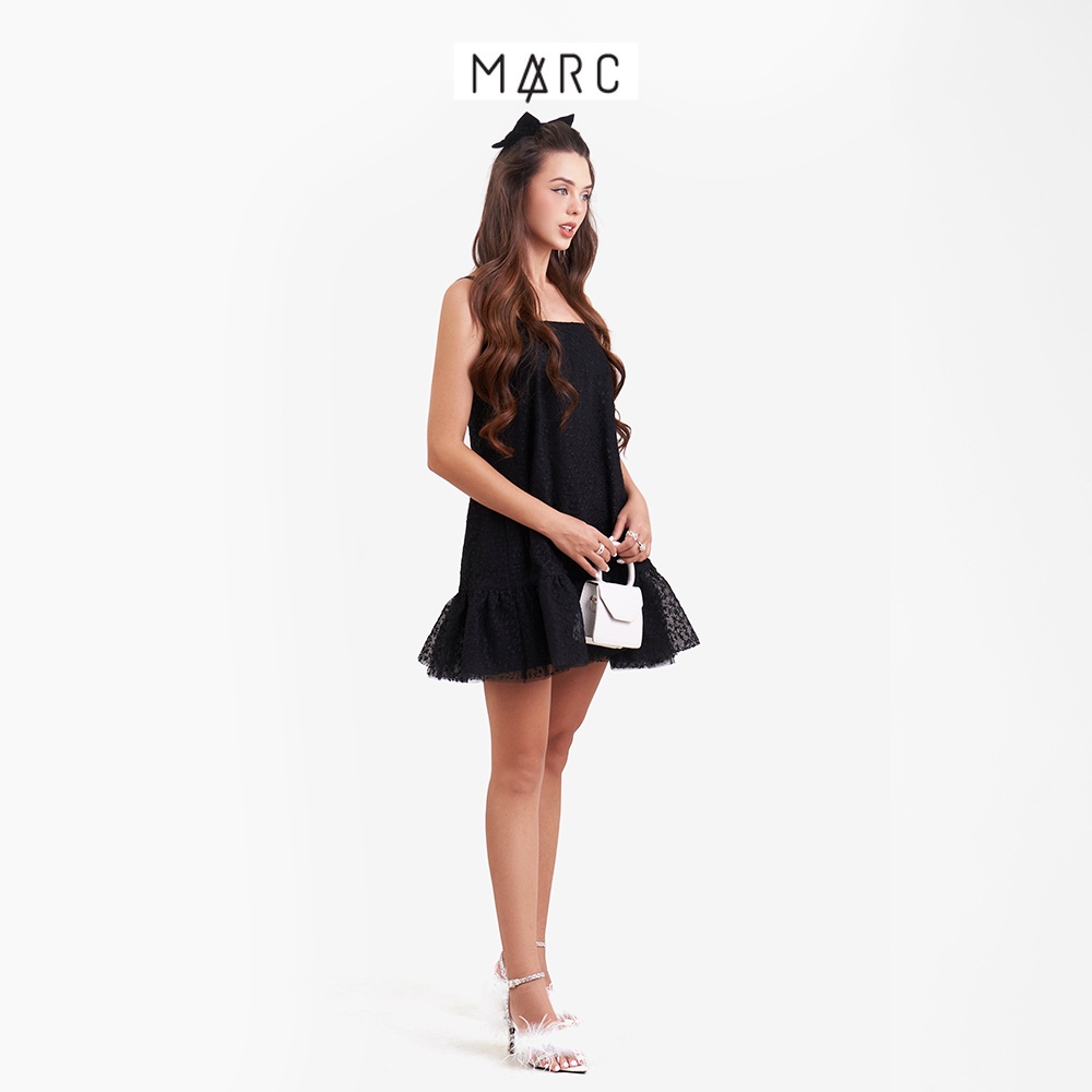 Đầm ren 2 dây nữ MARC FASHION hạ eo thắt nơ lưng FANH020223