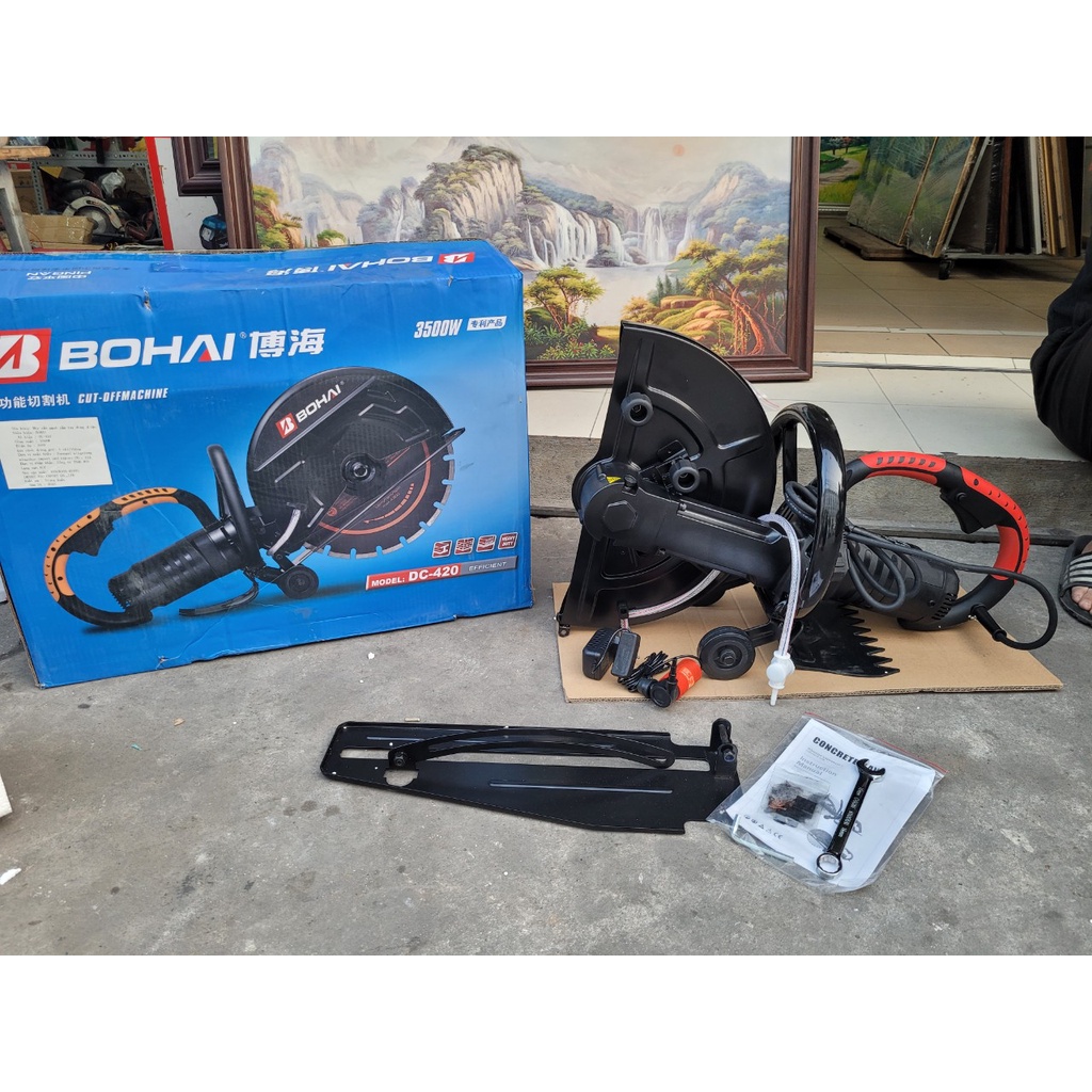 Máy cắt bê tông chuyên dụng cầm tay 420mm BOHAI DC-420  (3500W) - Trang bị át chống giật và khởi độn