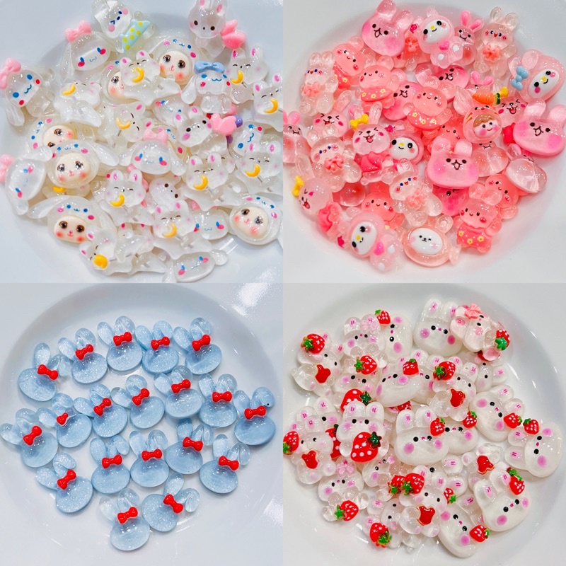 Charm 3D nổi ( loại trong ) hình thỏ ( 2-2.5cm )