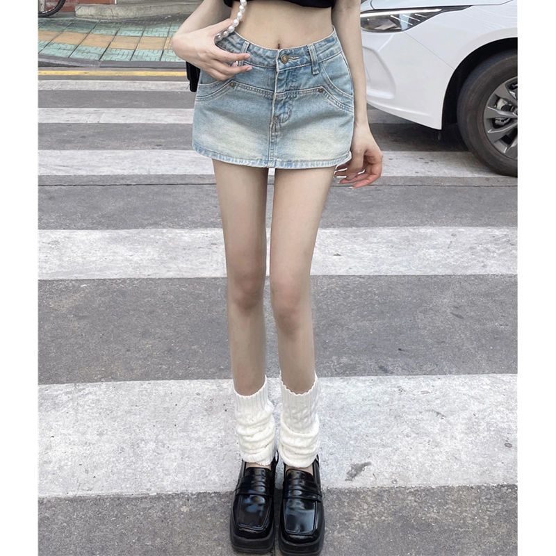 Chân váy denim JSC mini lưng cao phong cách cổ điển Mỹ thời trang mùa hè dành cho nữ
