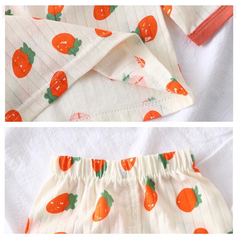Bộ Đồ Ngủ Bằng Cotton Tay Ngắn Thời Trang Mùa Hè Dễ Thương Cho Bé