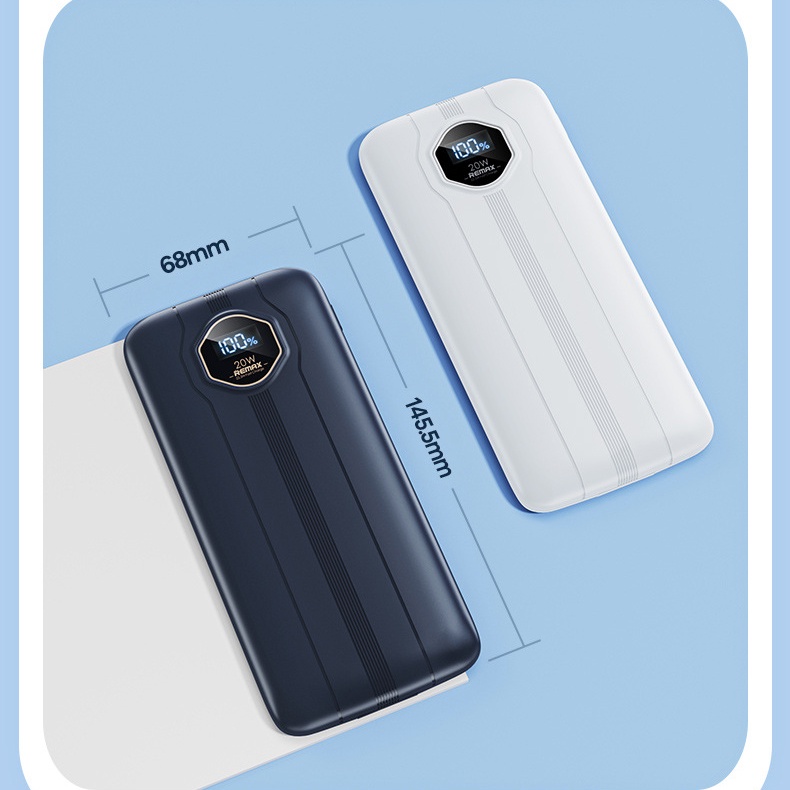 Pin dự phòng sạc nhanh Remax RPP-300 Pinjur Series 10000mAh hỗ trợ SCP/MiTurbo/ QC 22.5W và PD 20W - tích hợp 2 cáp sạc